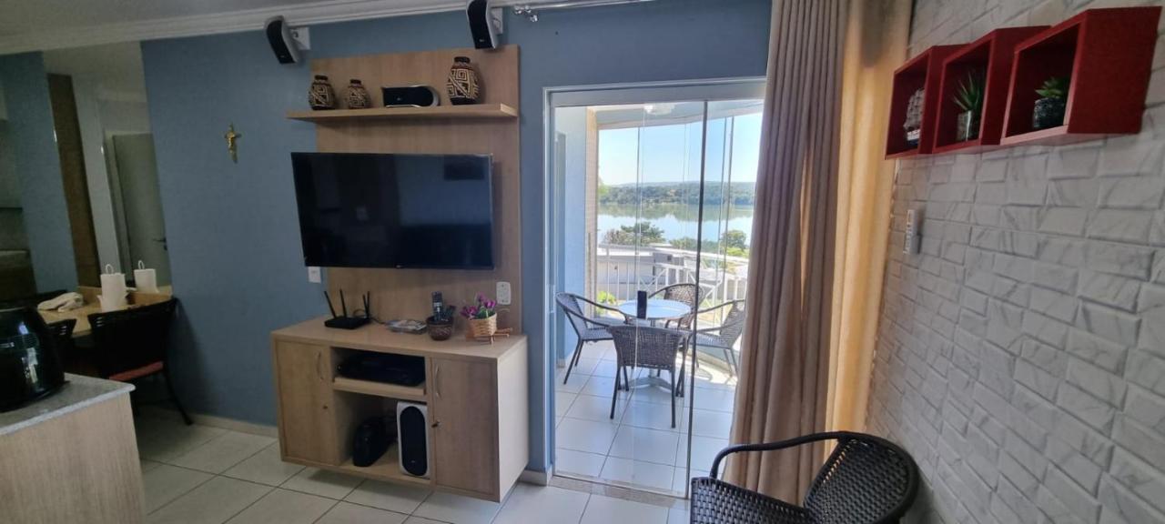 Enseada Nautico Apart Flat I Vista Para O Lago Corumba Caldas Novas Bagian luar foto